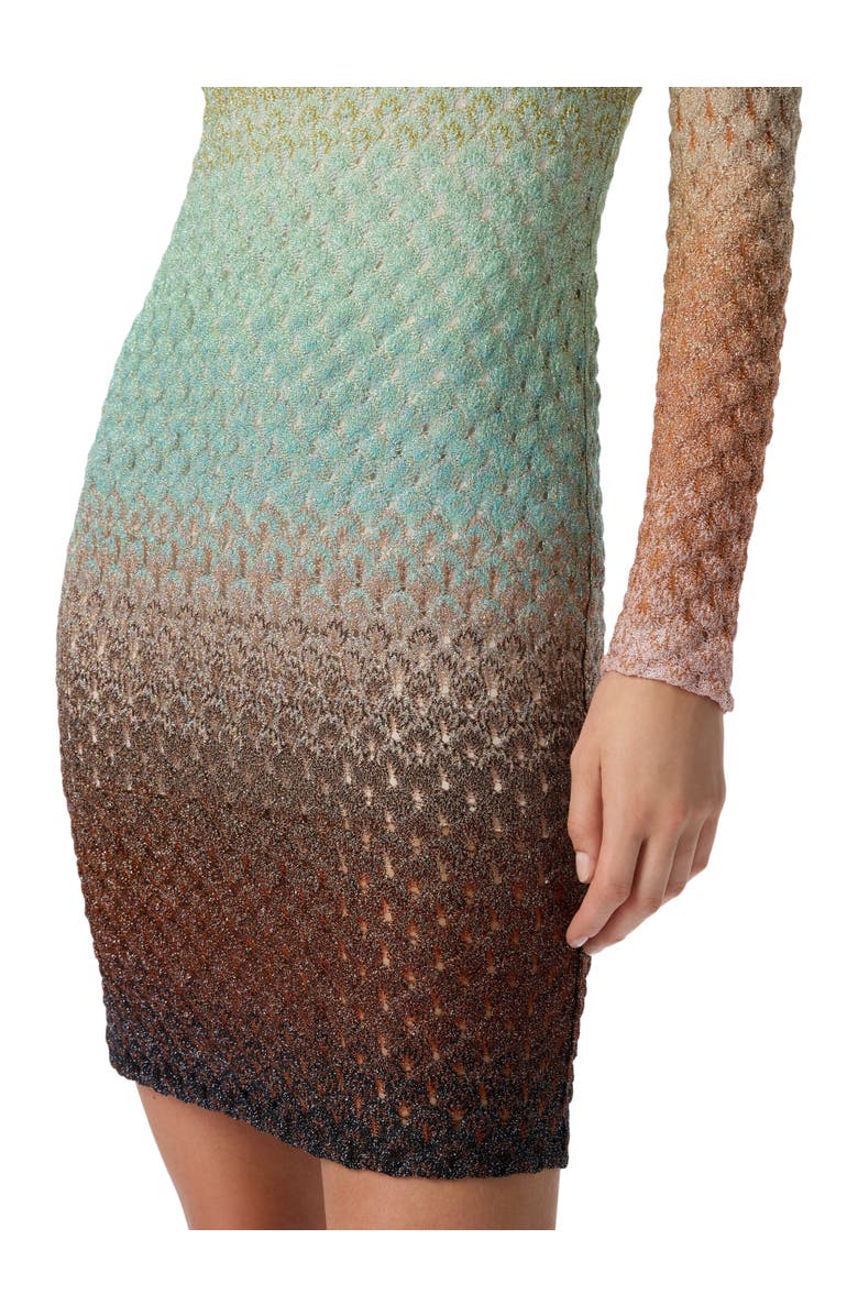 Missoni Long Sleeve Mini Dress With Boat Neck In Lace, Alternate, color, Multicoloured