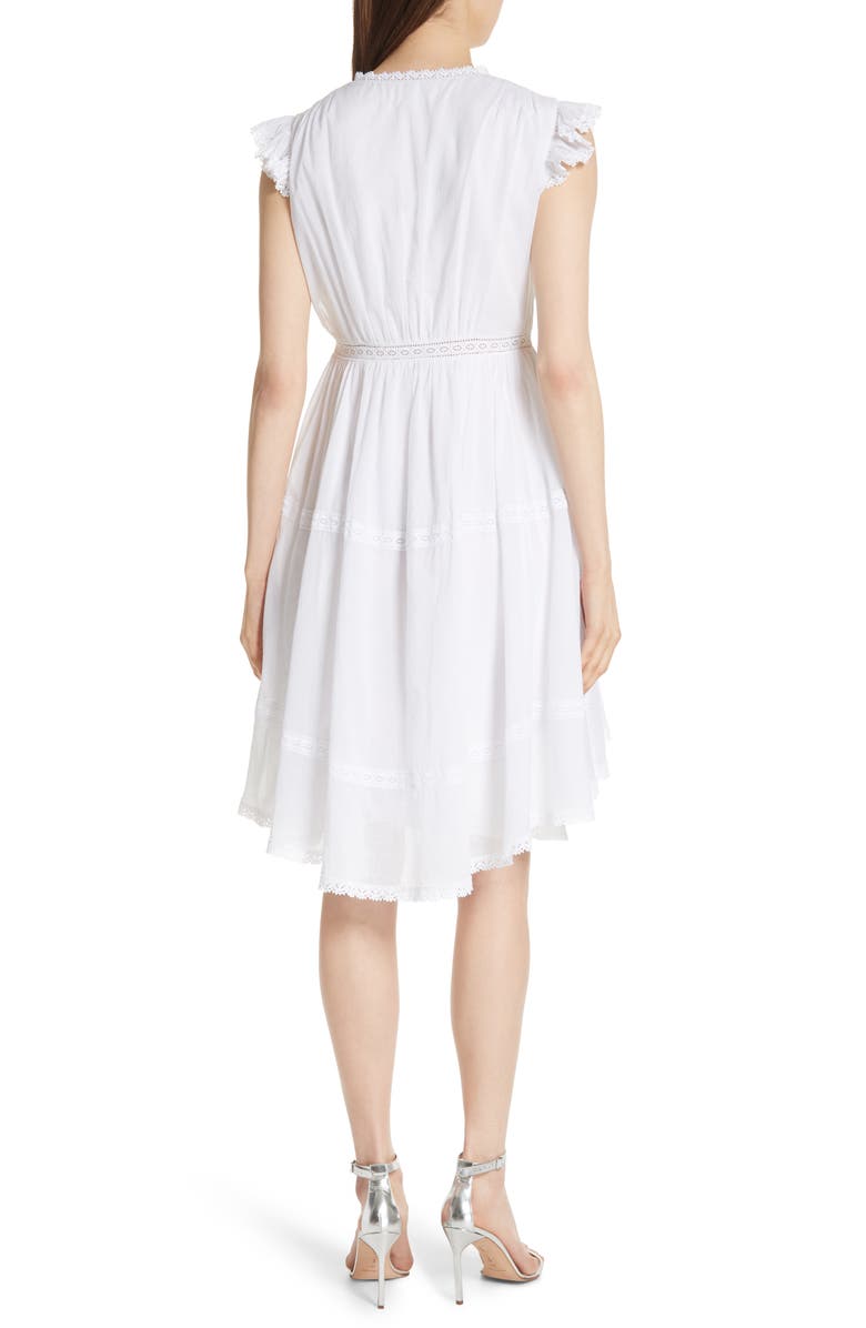 Cinq à Sept Jourdana Crochet Trim Dress, Alternate, color, 