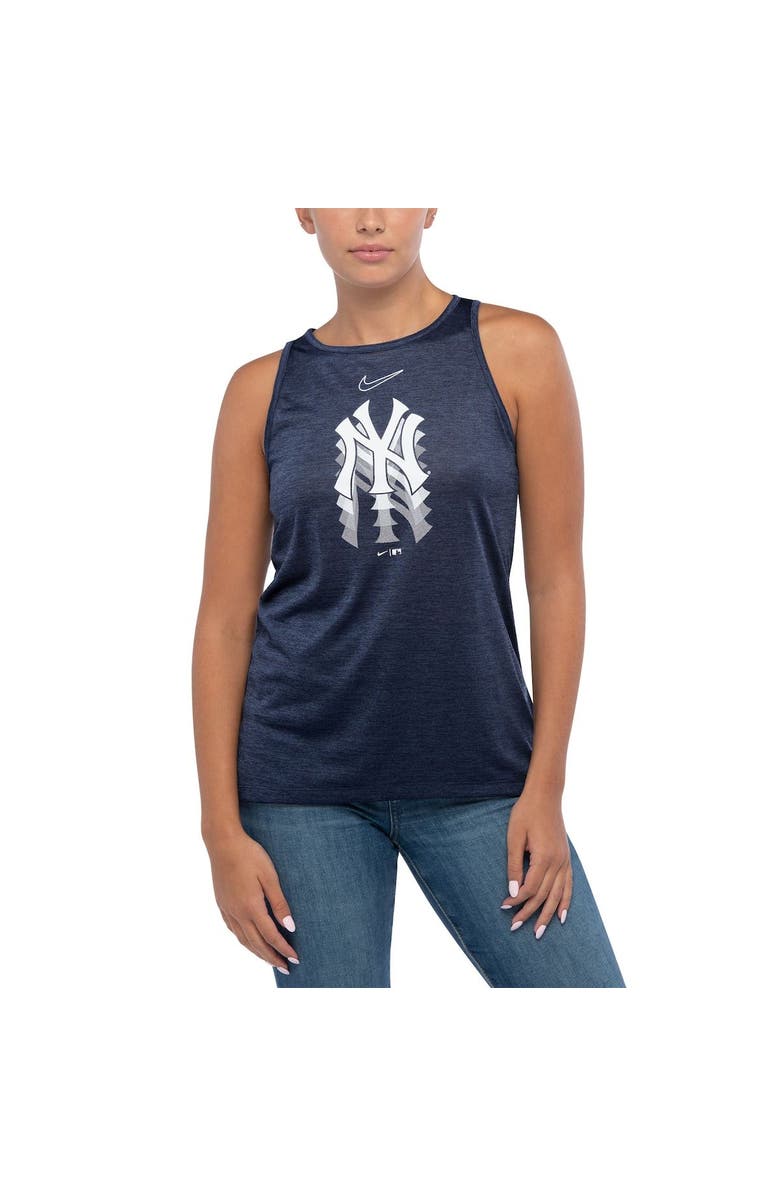 Nike Women's Nike Navy New York Yankees Logo Fade High Neck Performance Tank Top, Alternate, color, Navy