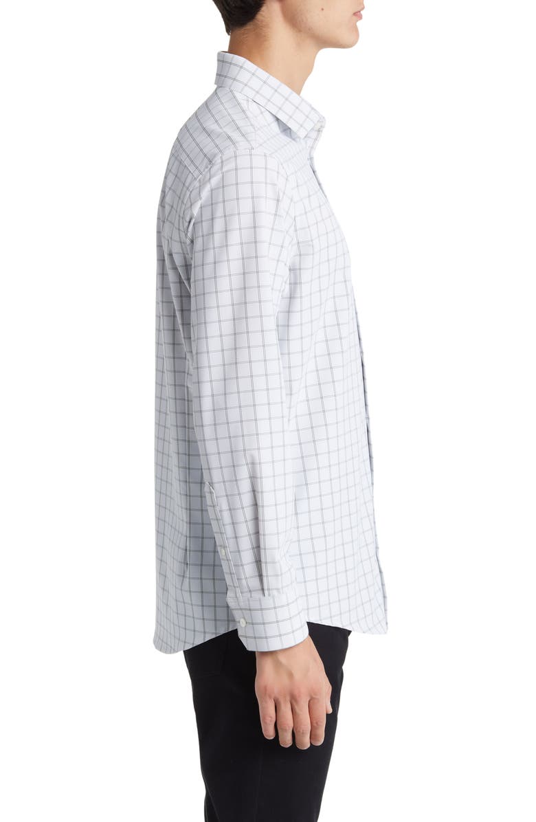 Mizzen+Main Leeward Trim Fit Sky Hampton Windowpane Plaid Performance Button-Up Shirt, Alternate, color, 