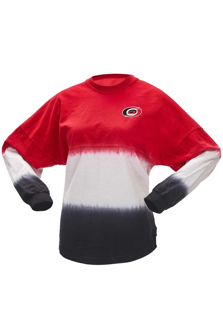 Women's Fanatics Branded Red/Black Carolina Hurricanes Ombre Long Sleeve T-Shirt, Alternate, color, Red