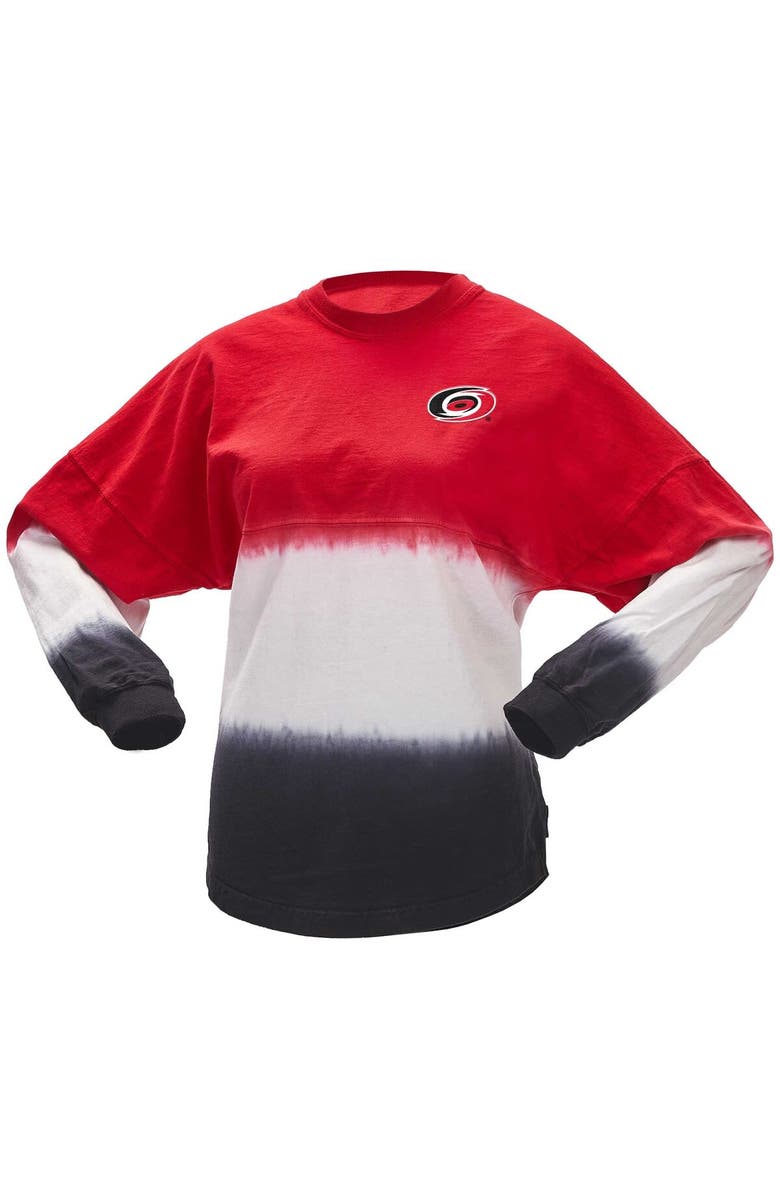SPIRIT JERSEY Women's Fanatics Branded Red/Black Carolina Hurricanes Ombre Long Sleeve T-Shirt, Alternate, color, 