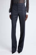 TOM FORD Chalkstripe Boyfriend Wool & Mohair Straight Leg Pants