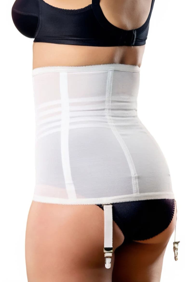 Waist Trainer Girdle with Garters Firm Shaping, Alternate, color, White
