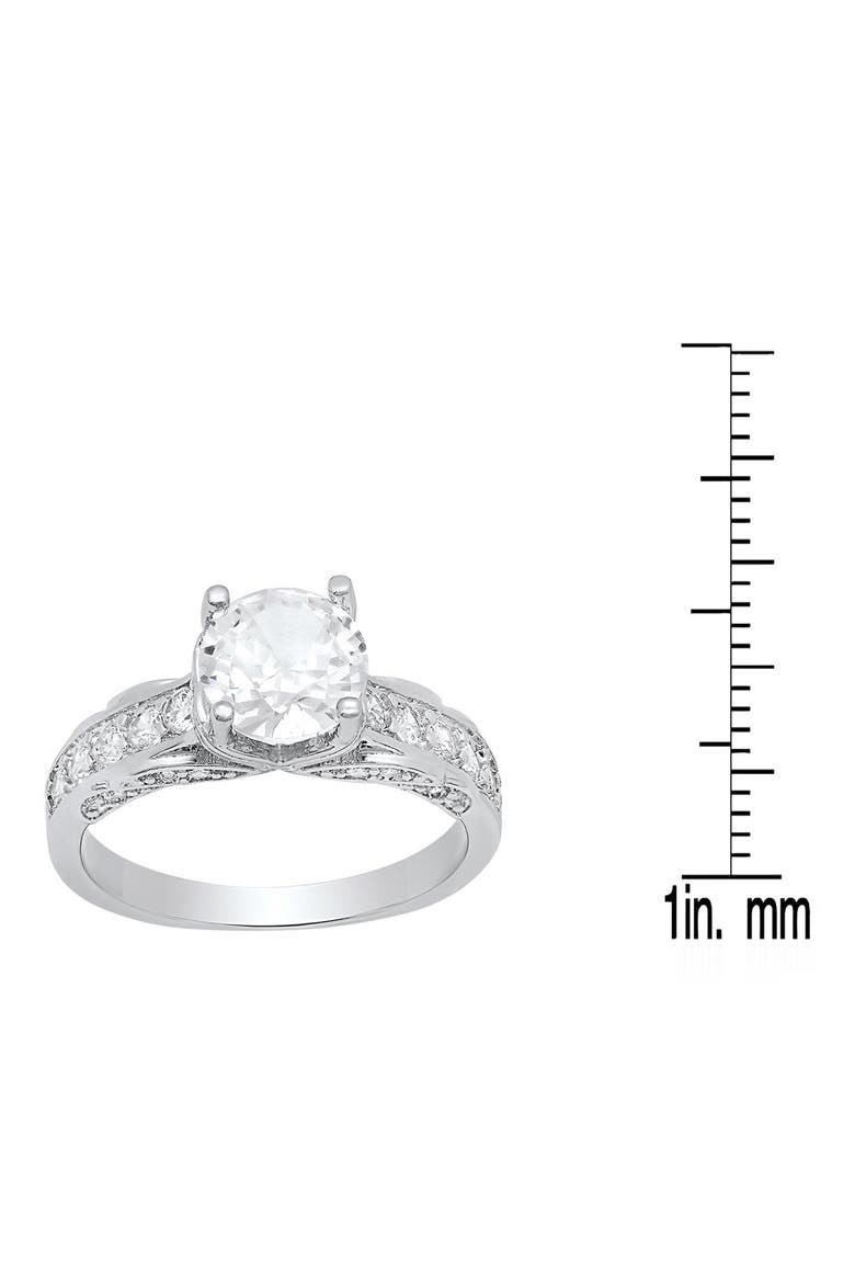 Round Cubic Zirconia Ring, Alternate, color, SILVER