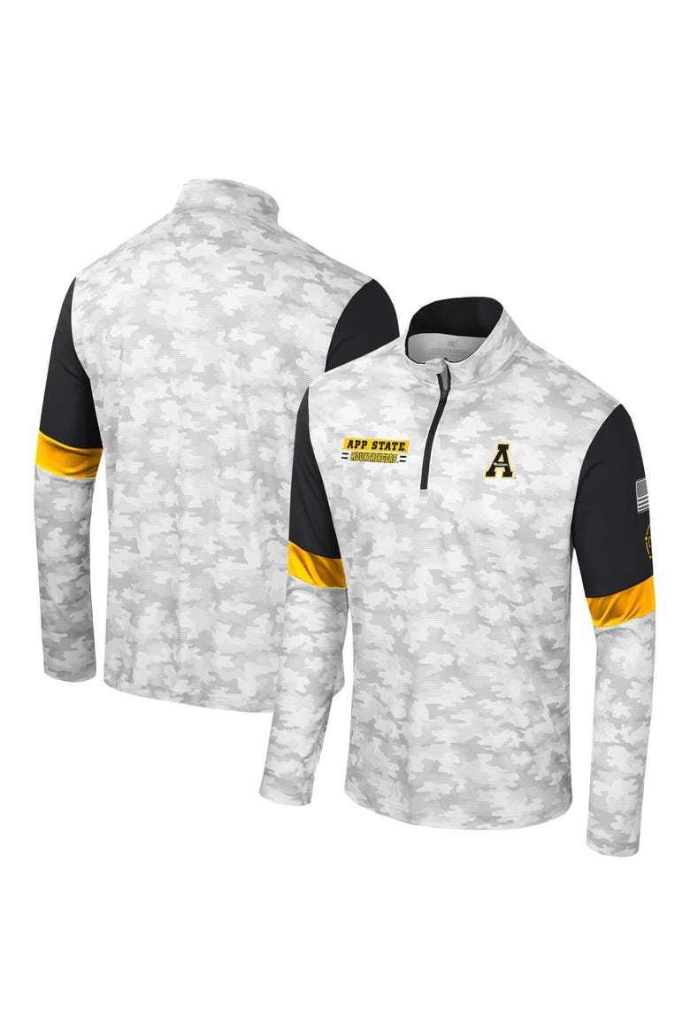 Men's Colosseum  Camo Appalachian State Mountaineers OHT Military Appreciation Tomahawk Quarter-Zip Windshirt, Main, color, Camo