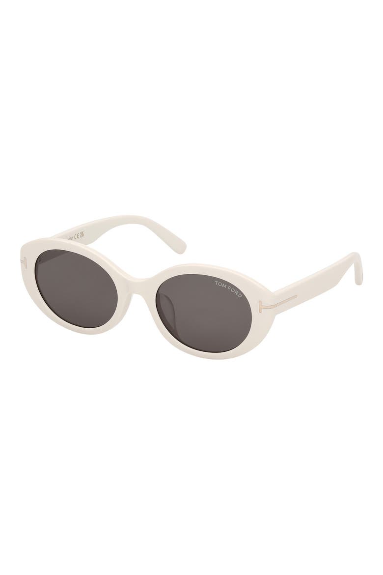 Jasmin 54mm Oval Sunglasses, Alternate, color, SHINY WHITE