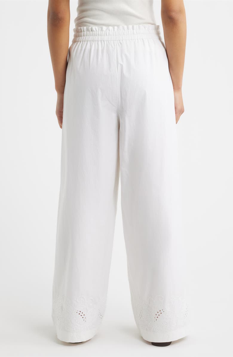 rag & bone Marin Embroidered Wide Leg Pants, Alternate, color, White