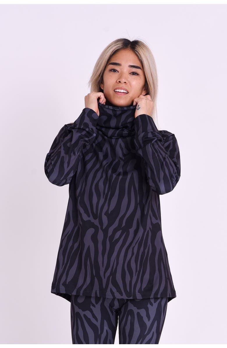 OOSC High Neck Baselayer Top - Black Tiger Women's, Main, color, Multi-Colour