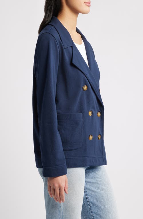 Caslonr Caslon(r) Double Breasted Knit Blazer In Navy Blazer
