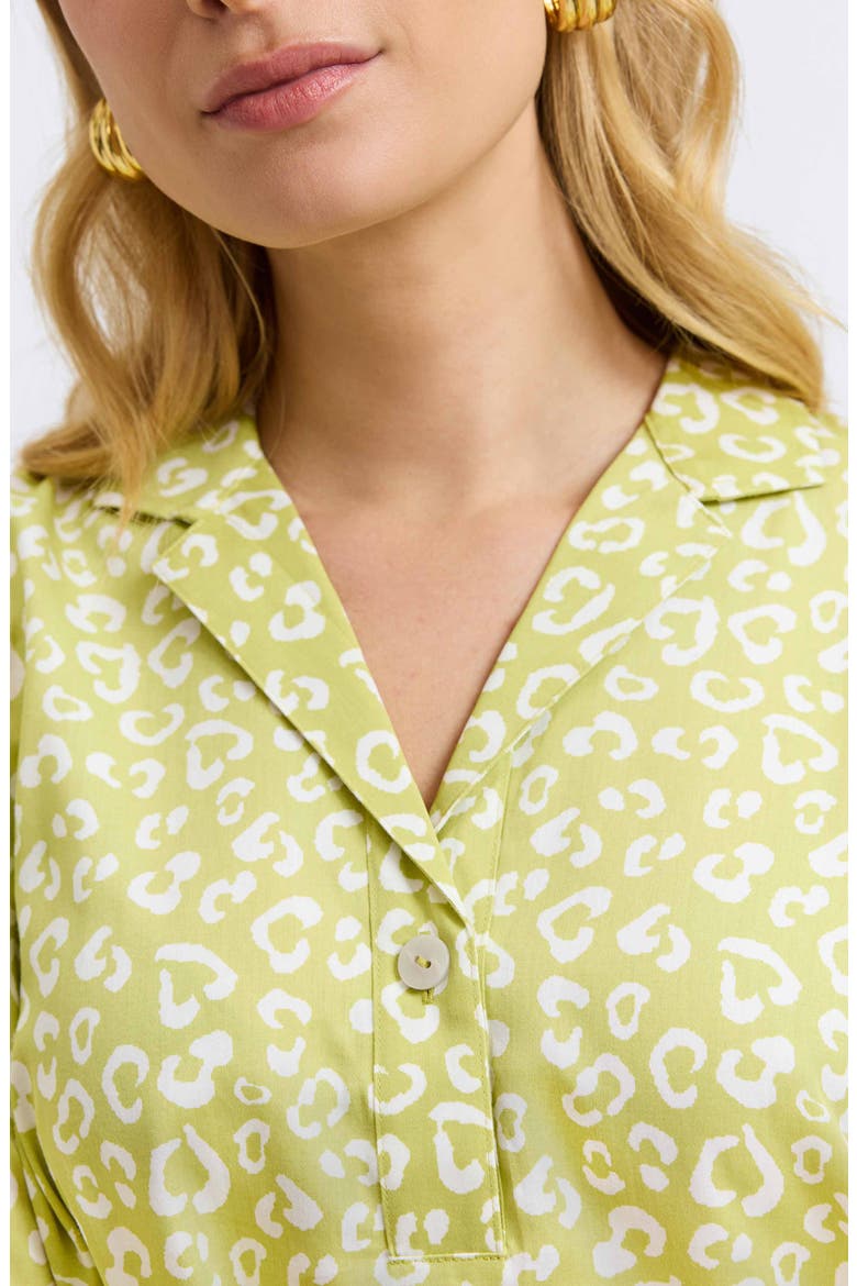 Sloane Leopard Spot Shirtdress, Alternate, color, CHARTREUSE MULTI