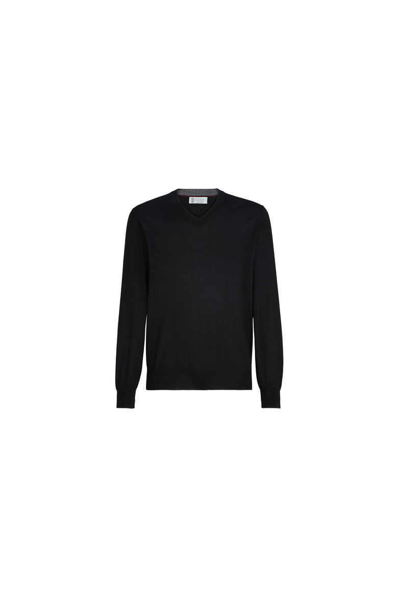 Cashmere and silk lightweight sweater, Alternate, color, Black