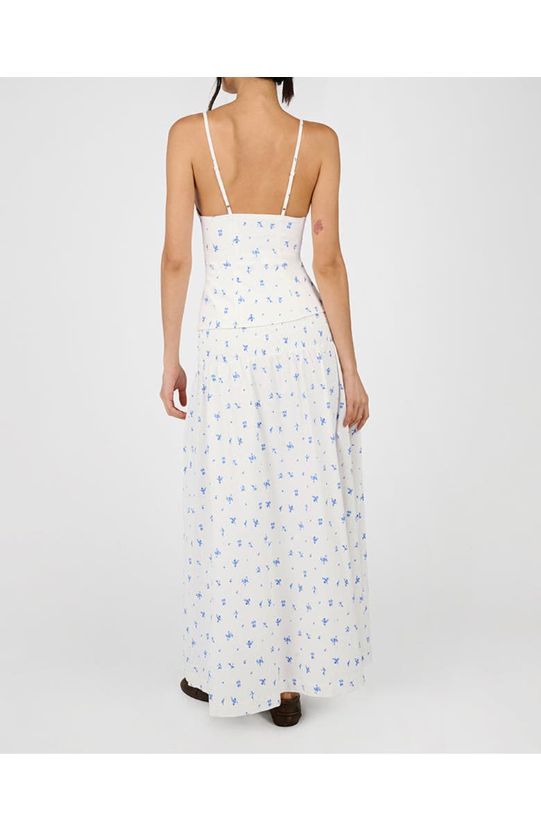 WeWoreWhat Ruched Waist Midi Skirt, Alternate, color, Sky Multi