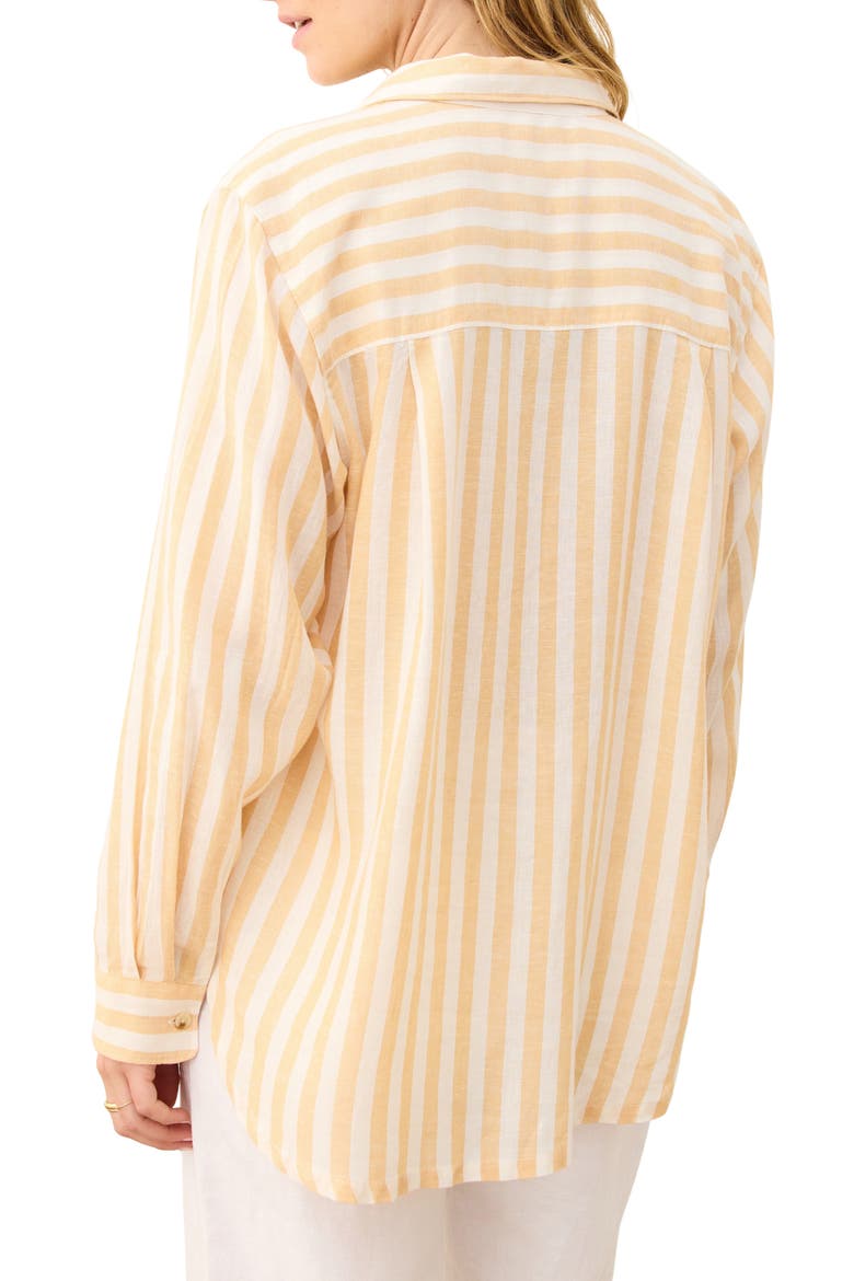 Jane Stripe Button-Up Shirt, Alternate, color, YELLOW/ WHITE STRIPE