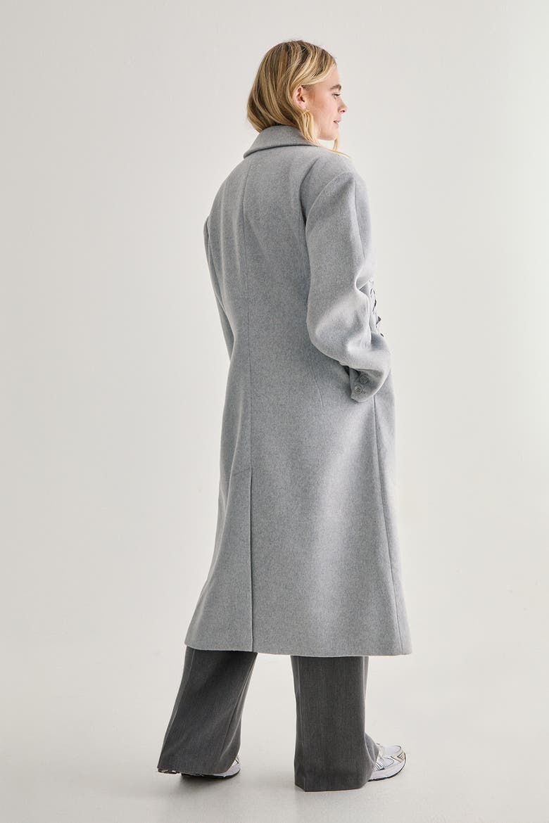 Premium Corseted Detail Maxi Coat, Alternate, color, Grey