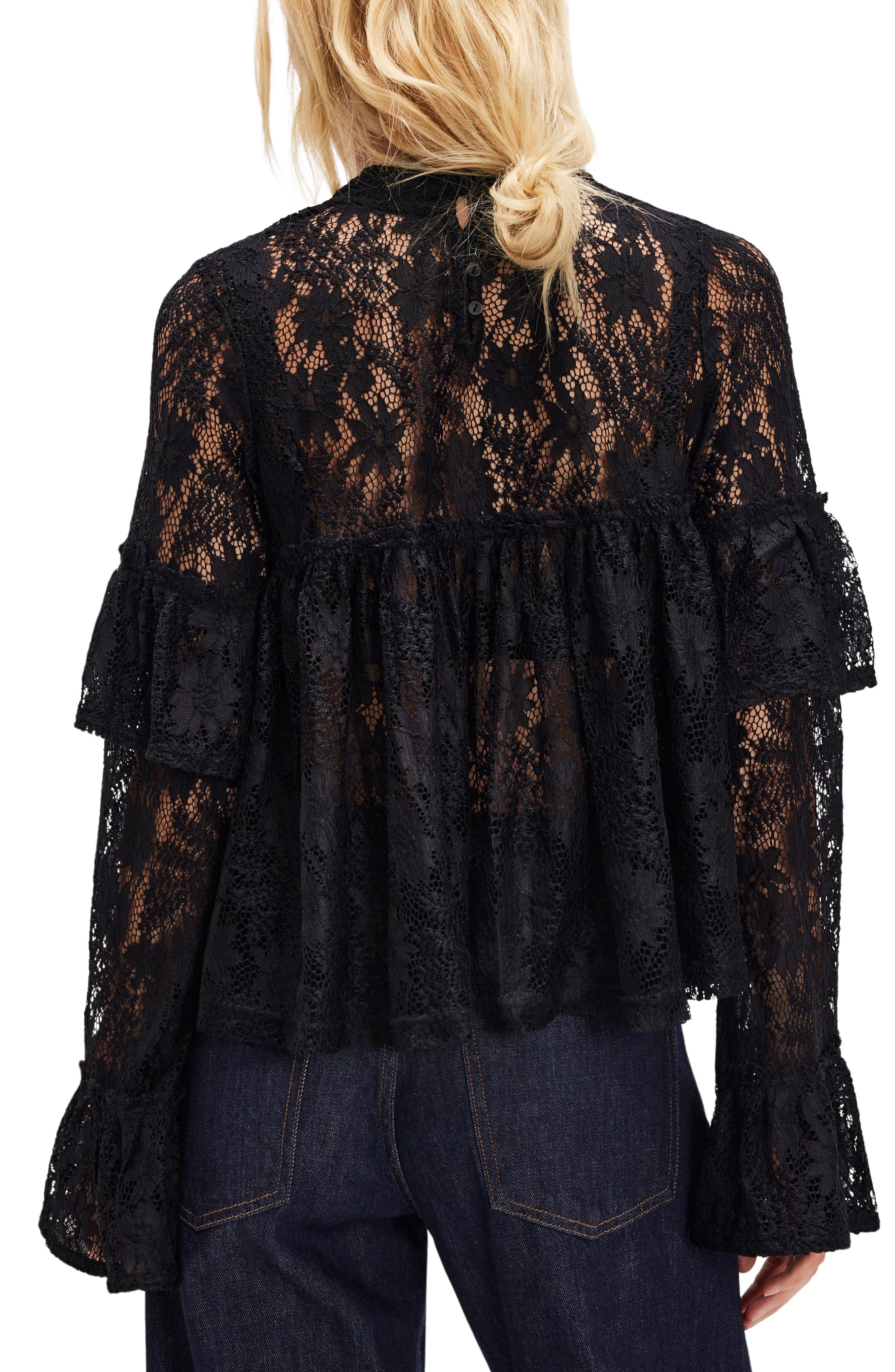 Free People Lilabeth Sheer Lace Top (Women) | Nordstrom