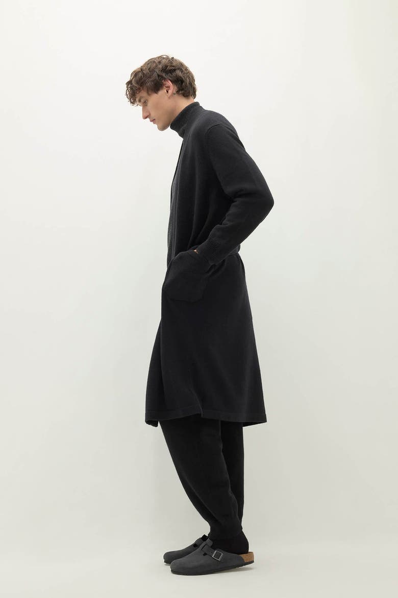 Angus Cashmere Robe, Alternate, color, Black