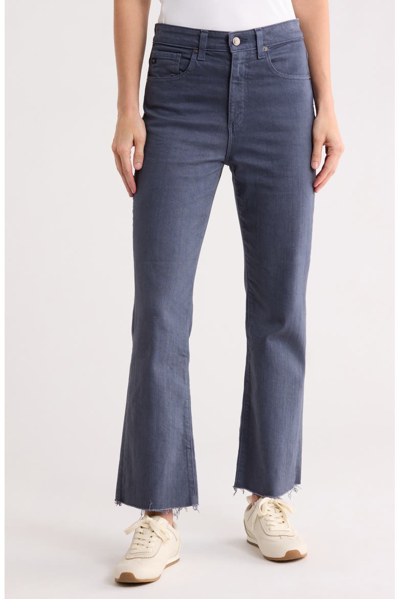Kinsley High Waist Raw Hem Ankle Flare Jeans, Main, color, SULFUR BLUE NOTE