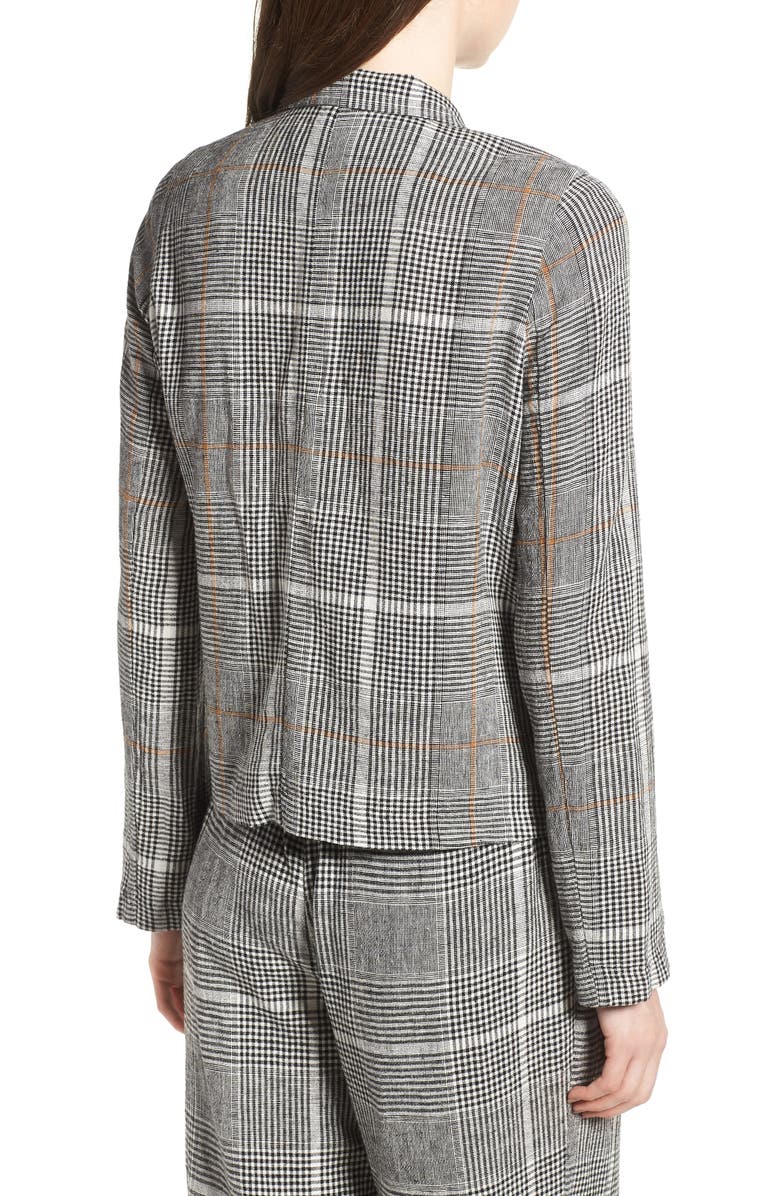 BP. Plaid Linen Blend Blazer, Alternate, color, 