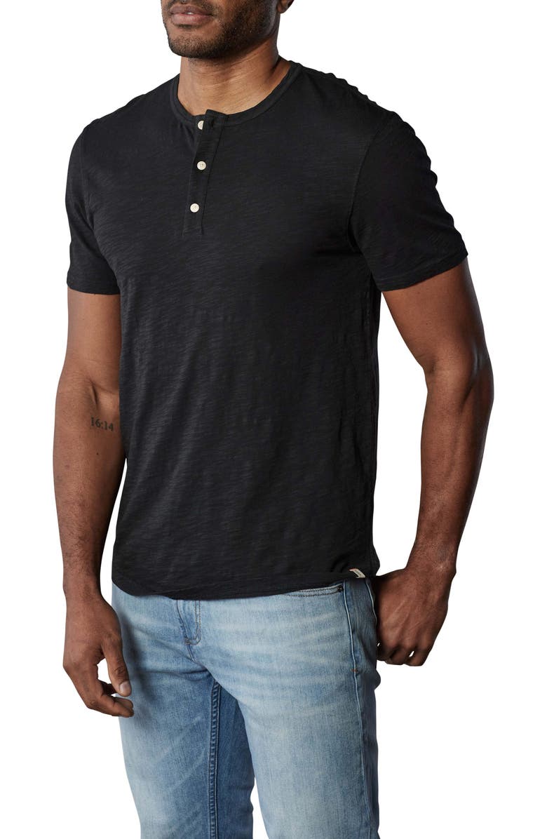 The Normal Brand Legacy Cotton Henley, Alternate, color, Black