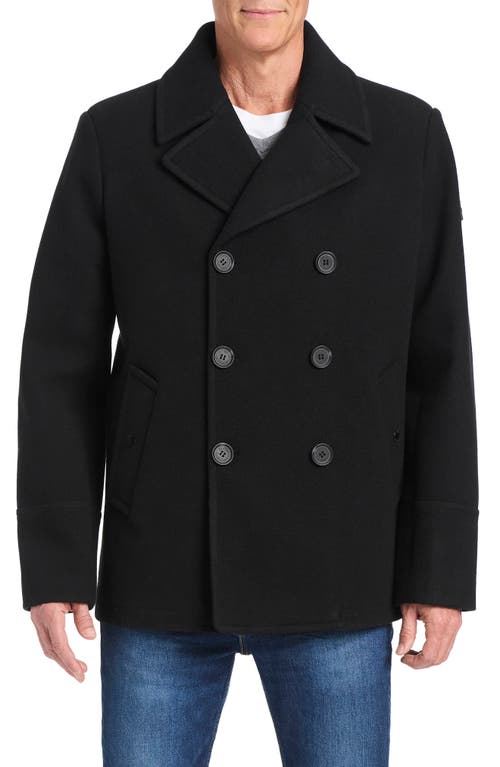 Vince Camuto Double Breasted Water Resistant Coat In Black