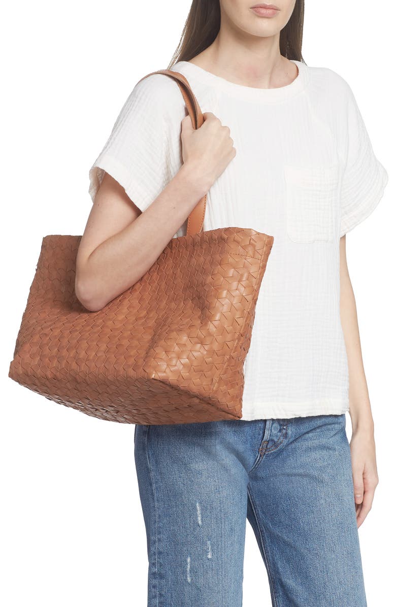 Madewell Medium Woven Leather Tote, Alternate, color,