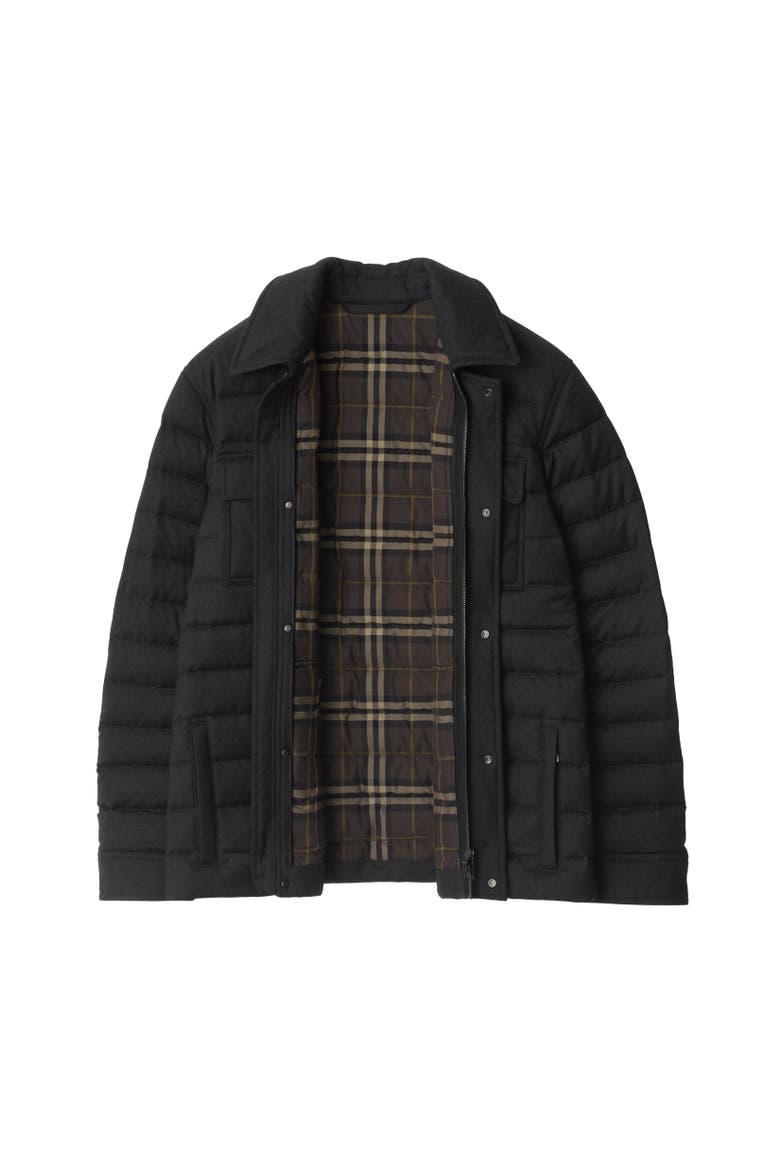 Wool Flannel Padded Overshirt, Alternate, color, Charcoal grey