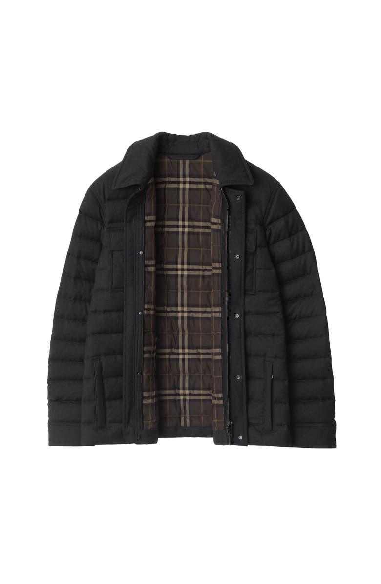 Burberry Wool Flannel Padded Overshirt, Alternate, color, Charcoal Grey