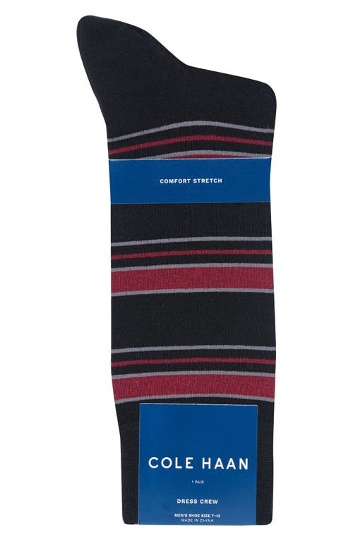 Cole Haan Stripe Dress Socks In Black