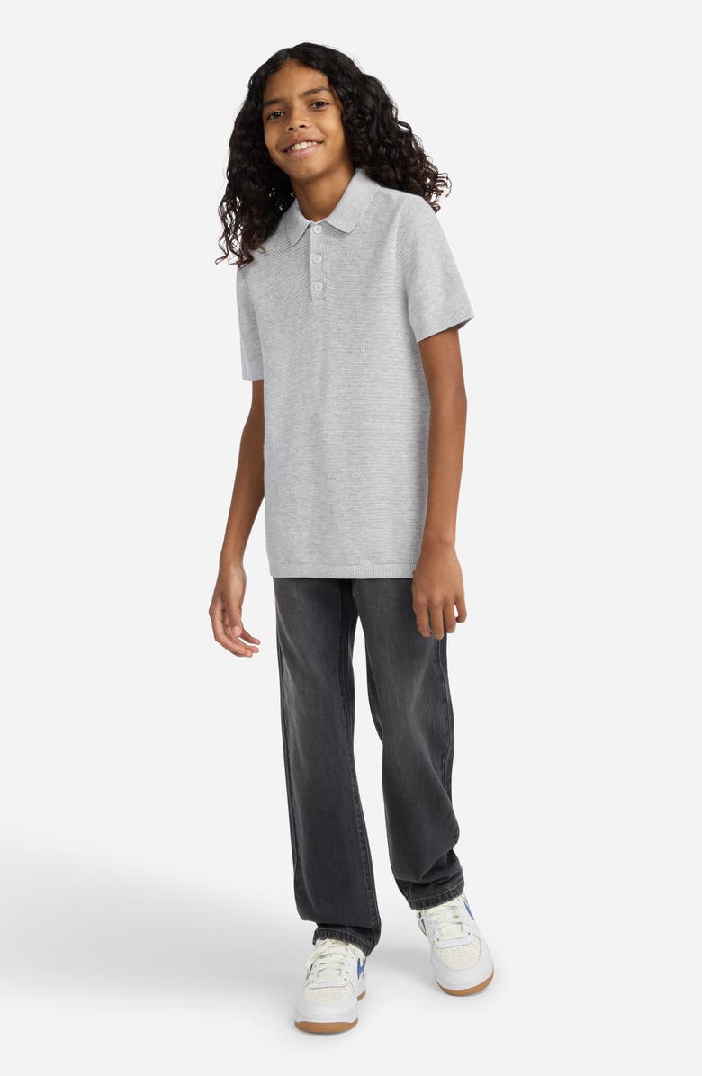 abercrombie kids Kids' Traditional Swolo Polo Sweater, Alternate, color, Anf Light Grey Heather