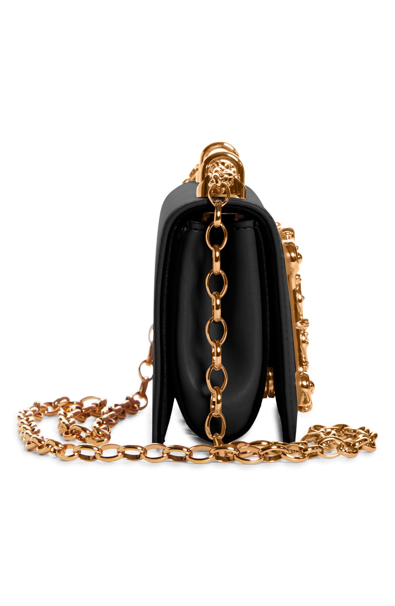 Girls Logo Leather Phone Crossbody Bag, Alternate, color, NERO