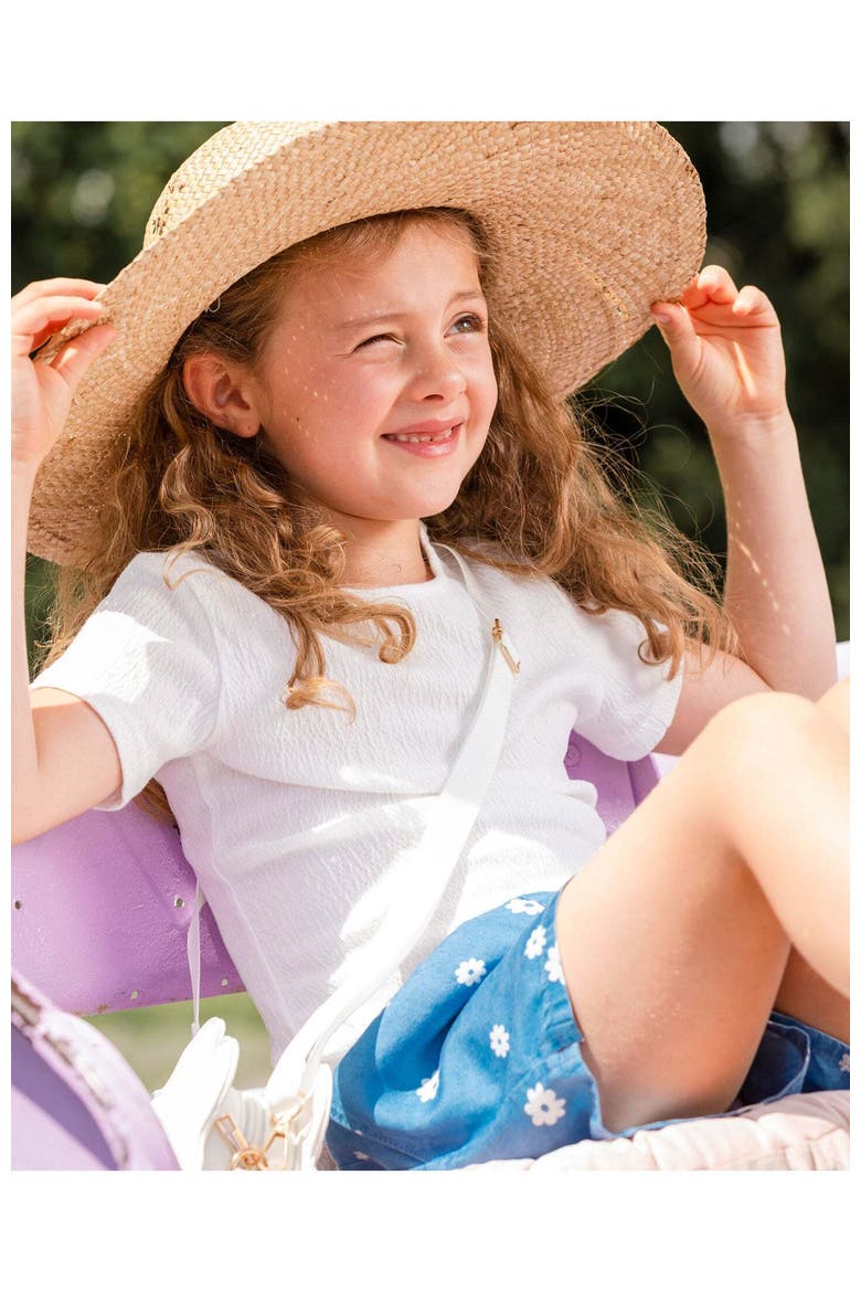 Little Girl's Floral Chambray Short, Alternate, color, Floral Chambray