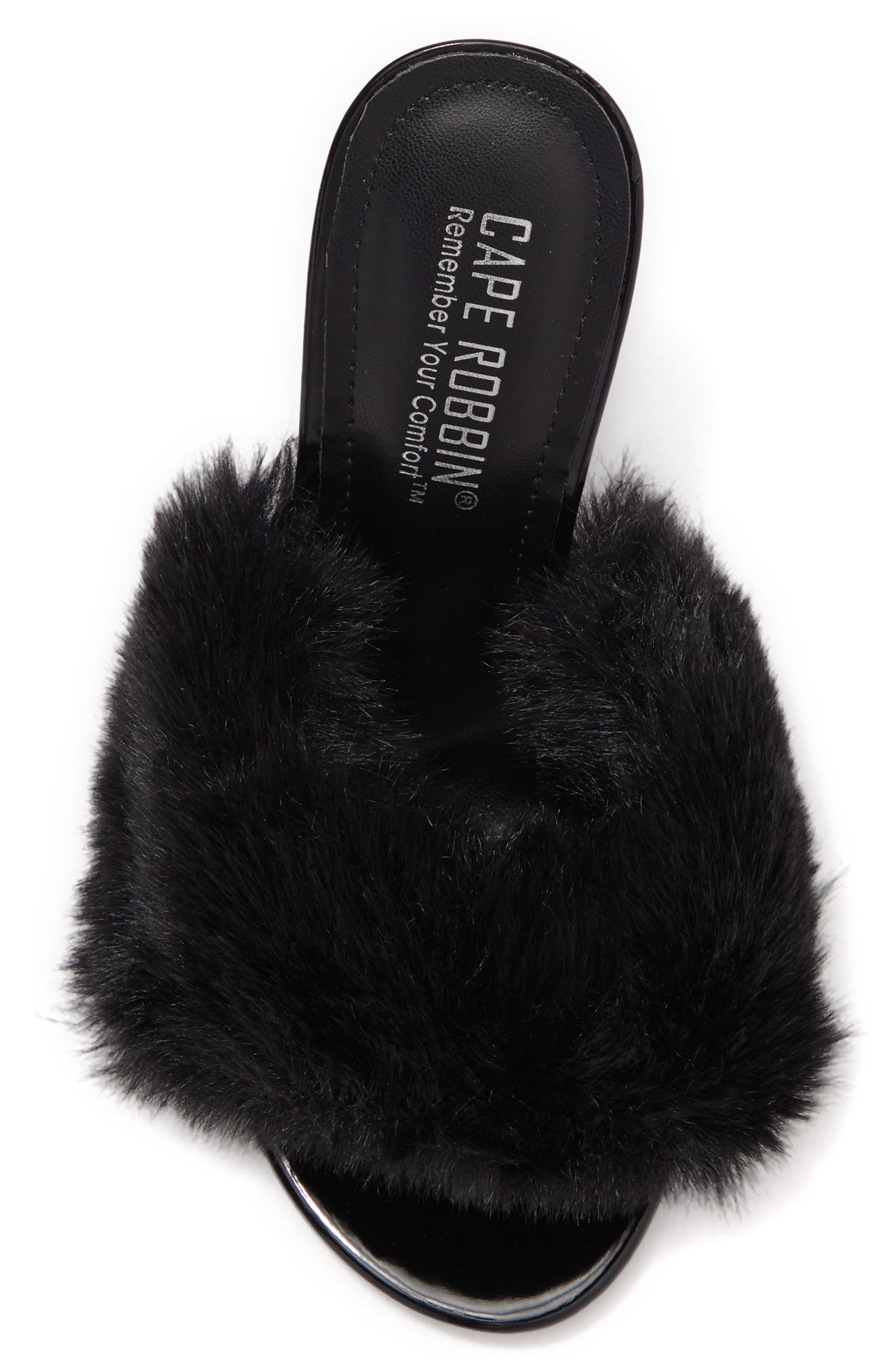 CAPE ROBBIN Kurberry Faux Fur Sandal, Alternate, color, 