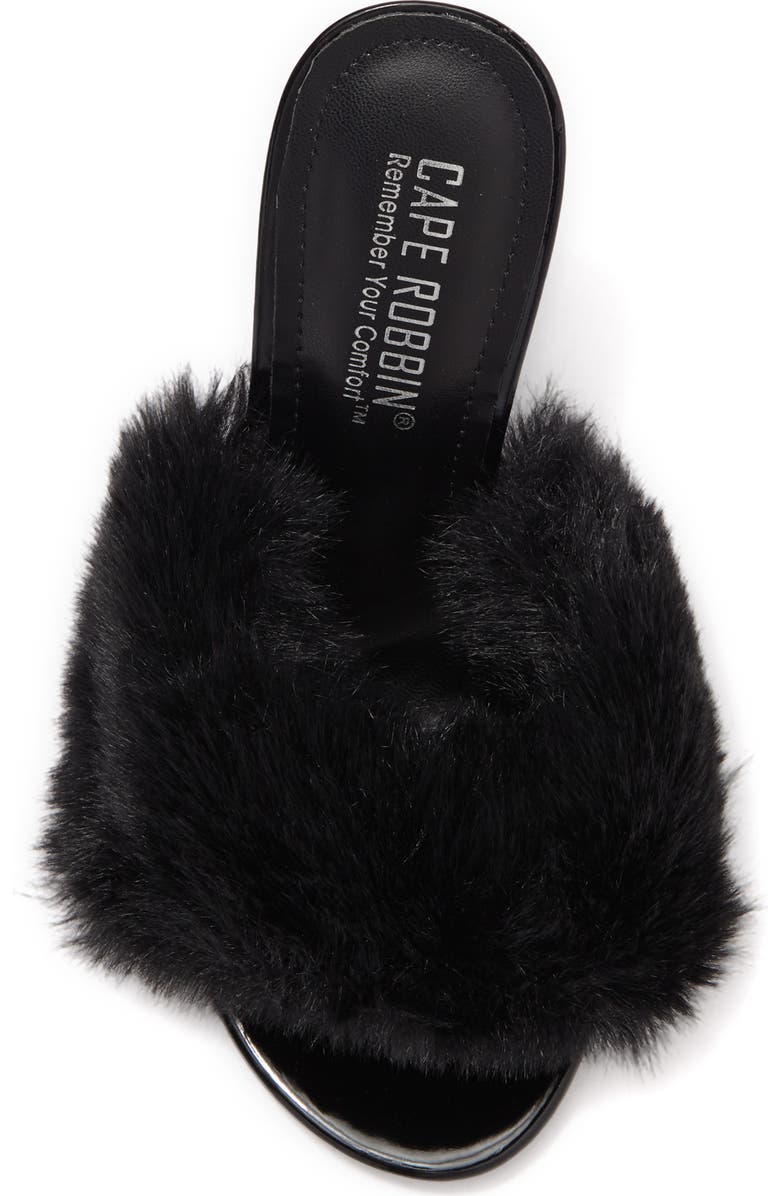 CAPE ROBBIN Kurberry Faux Fur Sandal, Alternate, color,