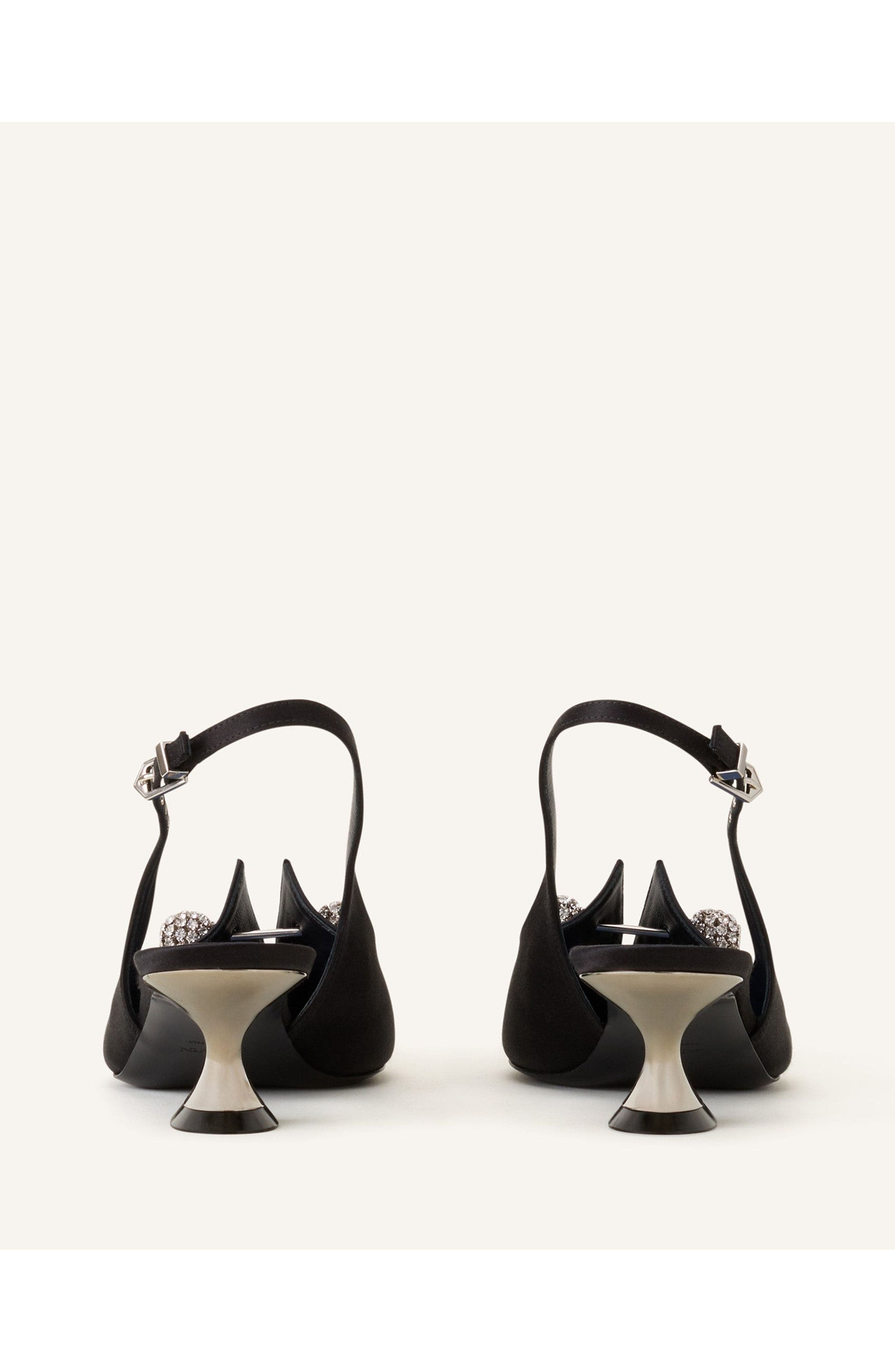 Lanvin Affinity Arch Slingback, Alternate, color, Black/Silver