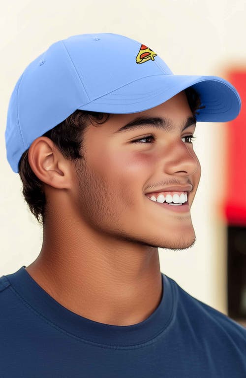 Dalix Pizza Slice Embroidered Dad Hat In Light Blue