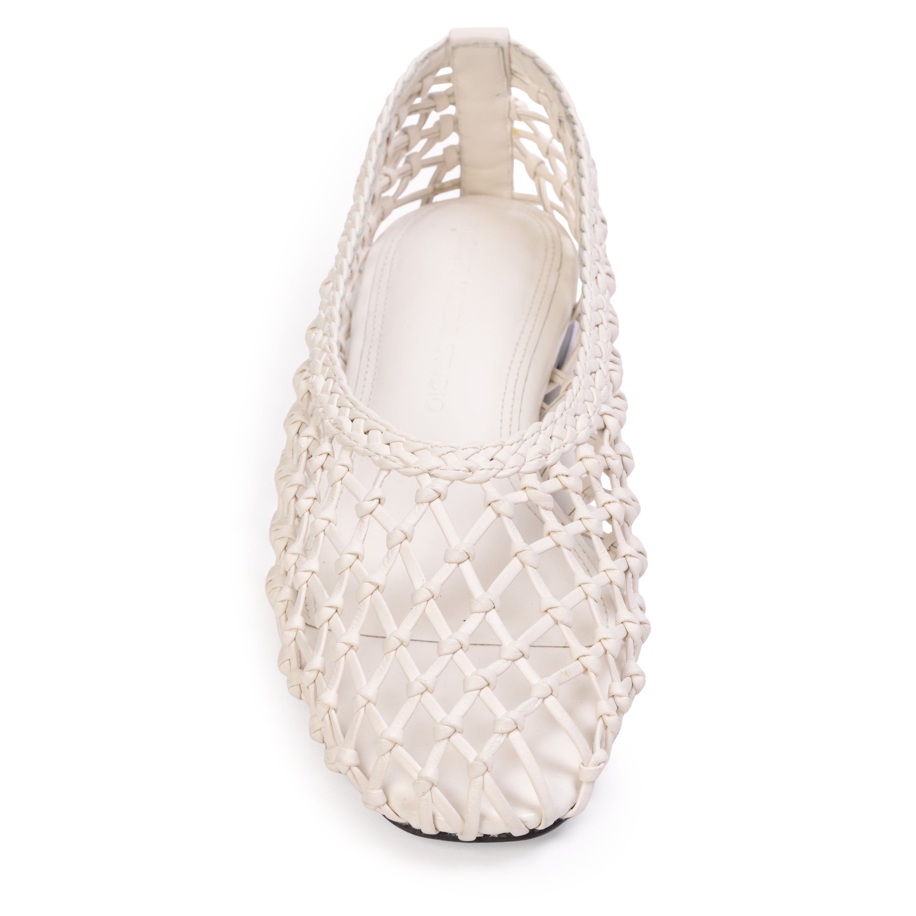 BLACK SUEDE STUDIO Sonia Flat, Alternate, color, Coconut Leather