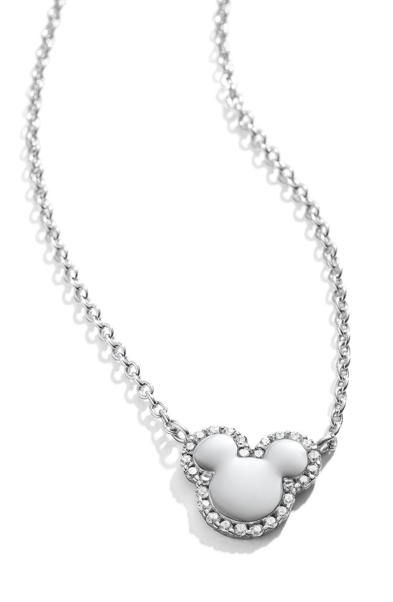 BaubleBar x Disney Crystal Pavé Mickey Mouse Pendent Necklace, Alternate, color, 