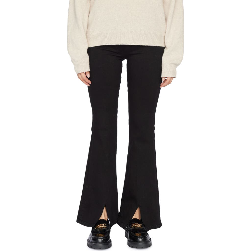 Frame Jet Set Flared Front-slit Jeans In White