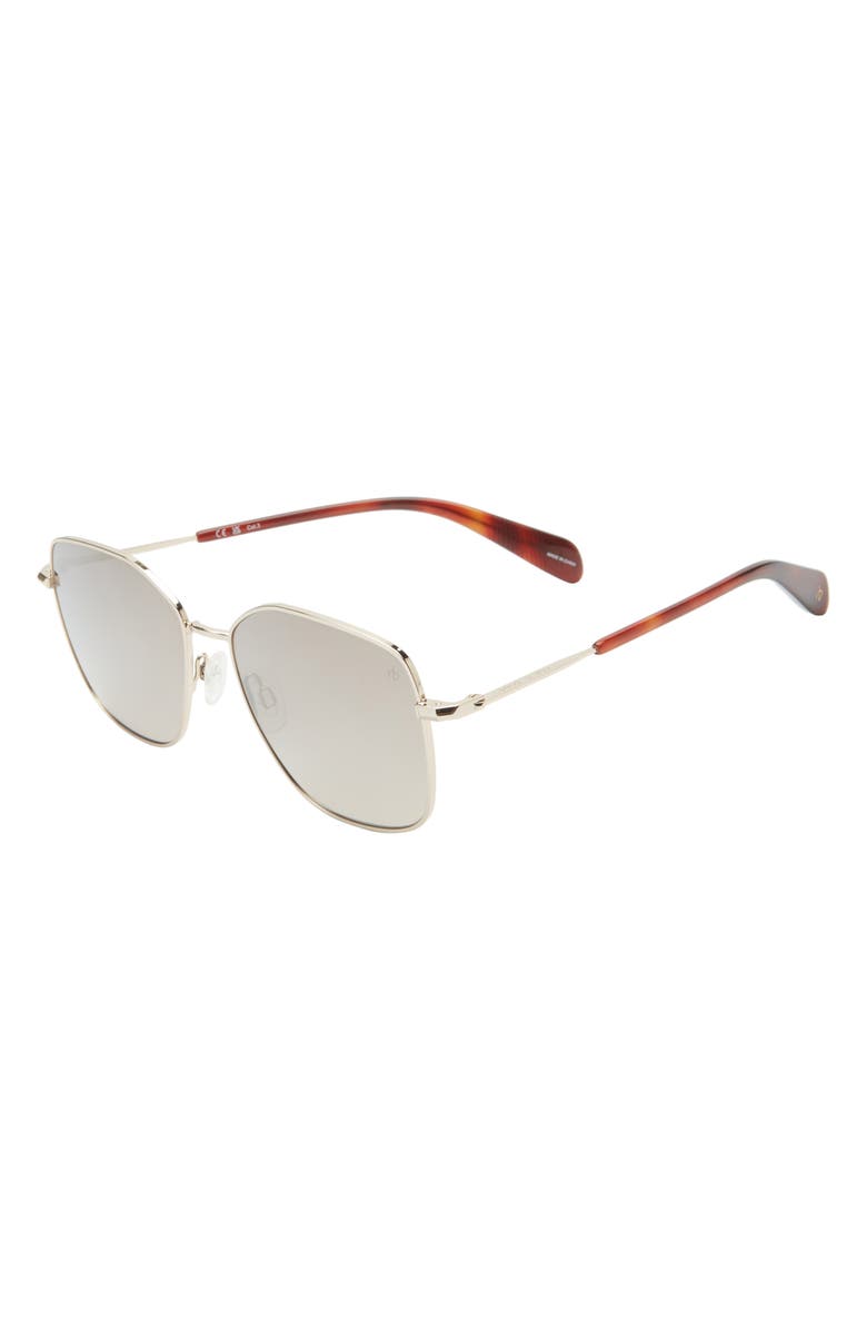 rag & bone 57mm Square Sunglasses, Alternate, color, Gold Havana