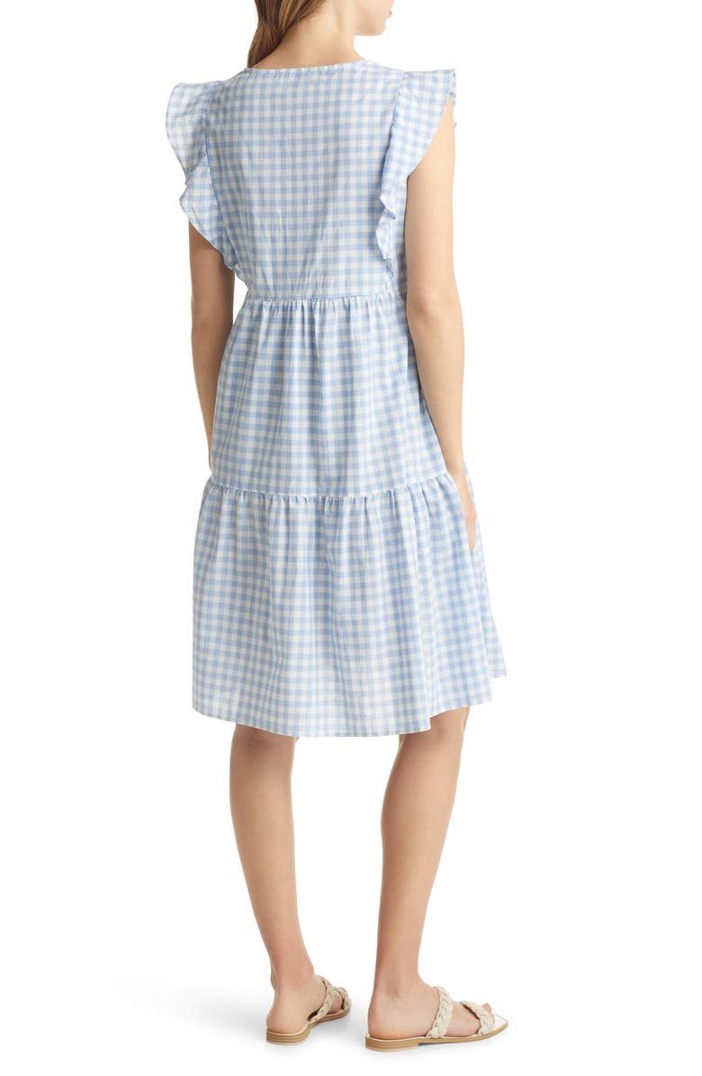 Angel Maternity Gingham Tiered Cotton Maternity/Nursing Dress, Alternate, color, 