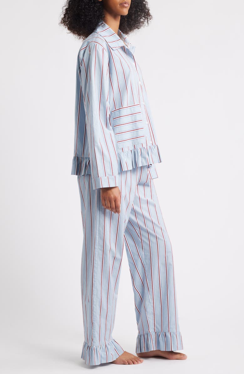 Damson Madder Frill Florie Stripe Pajamas, Alternate, color, Blue