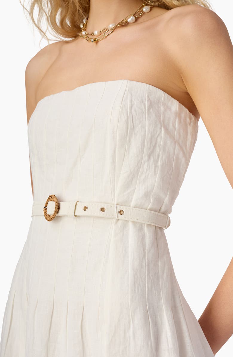 CAMI NYC Yena Strapless Linen Dress, Alternate, color, Macadamia