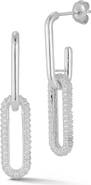 CHLOE AND MADISON Pavé CZ Chain Link Drop Earrings