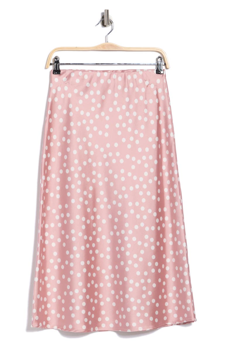 Polka Dot Midi Skirt, Alternate, color, PINK