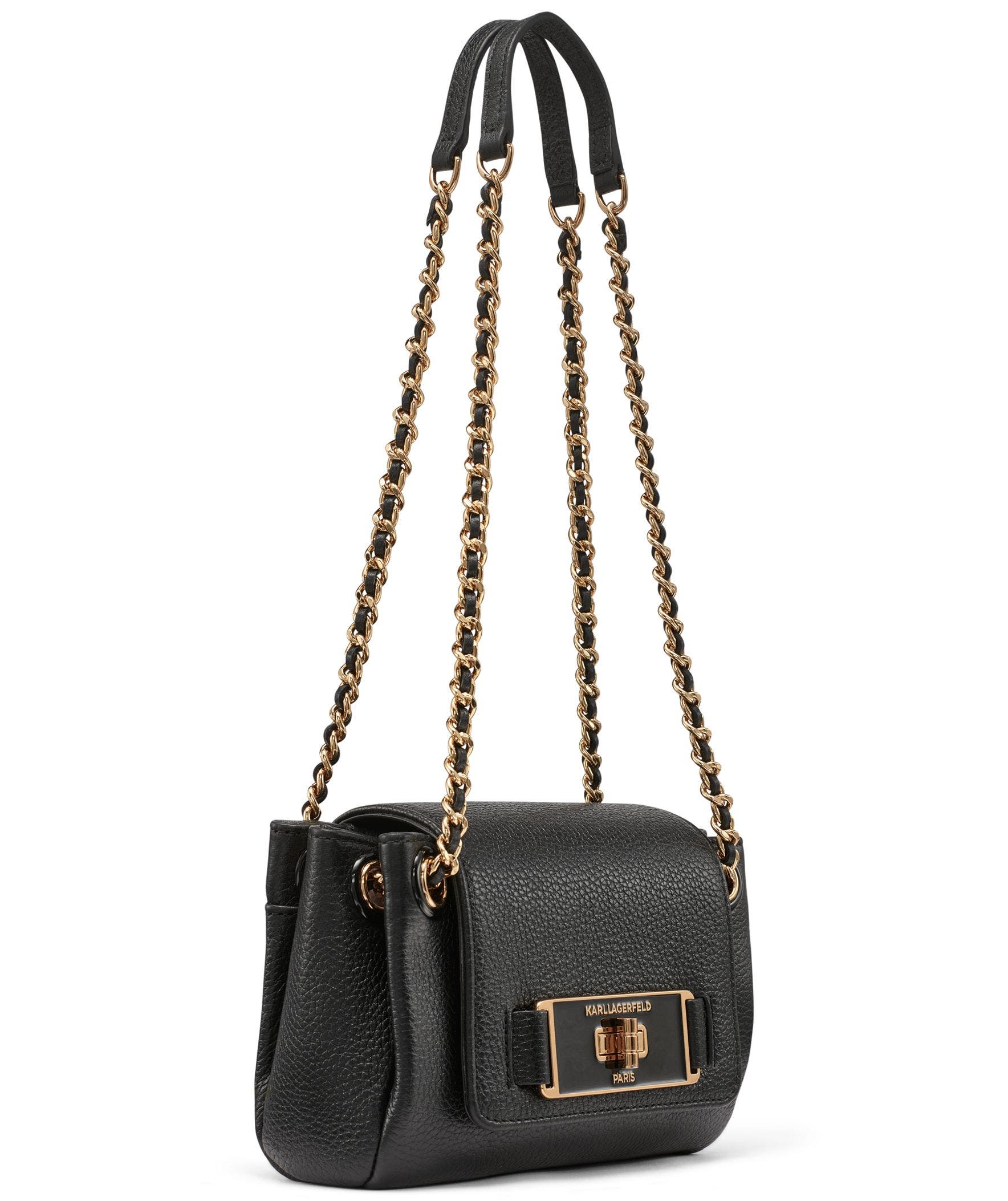 KARL LAGERFELD PARIS Bridgette Crossbody, Alternate, color, Black/Gold