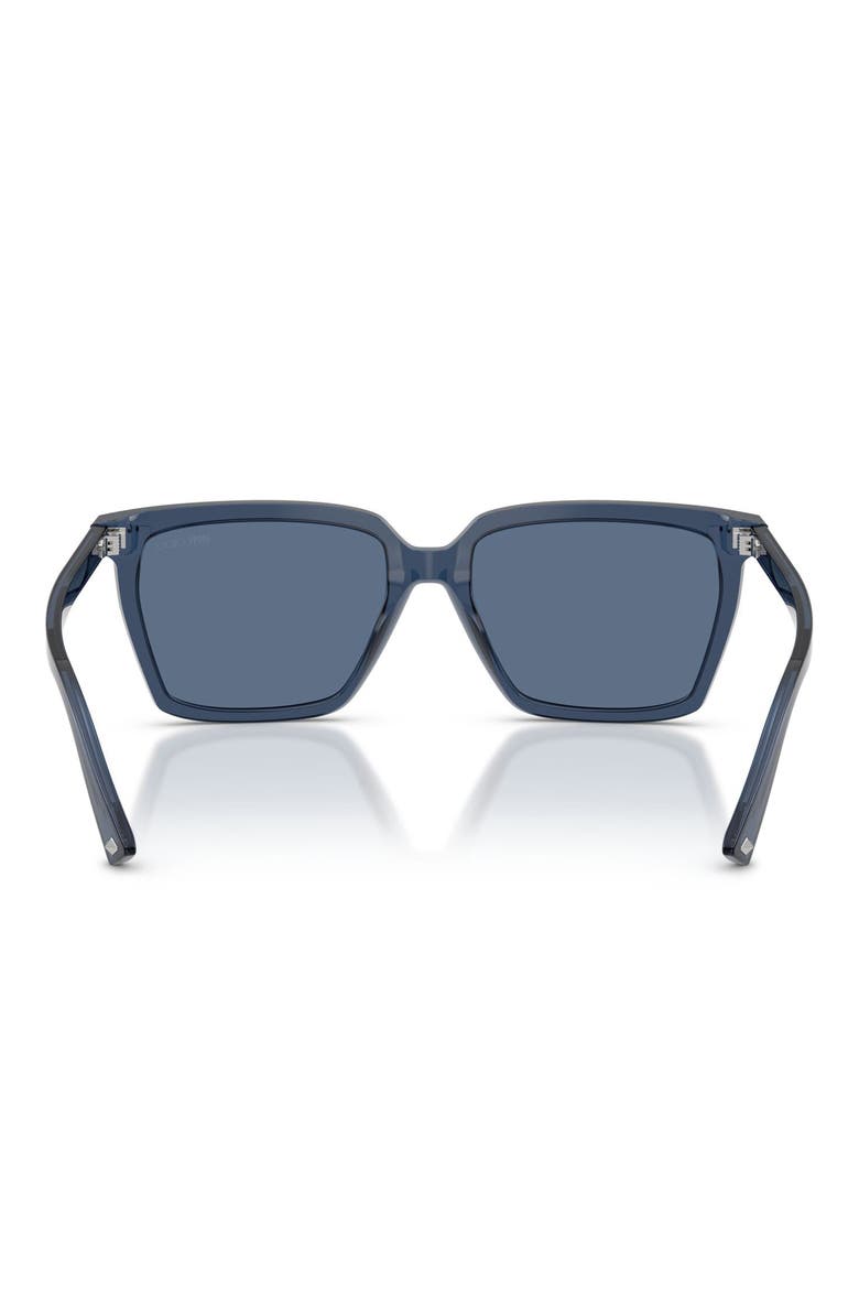55mm Square Sunglasses, Alternate, color, TRANSPARENT NAVY / BLUE