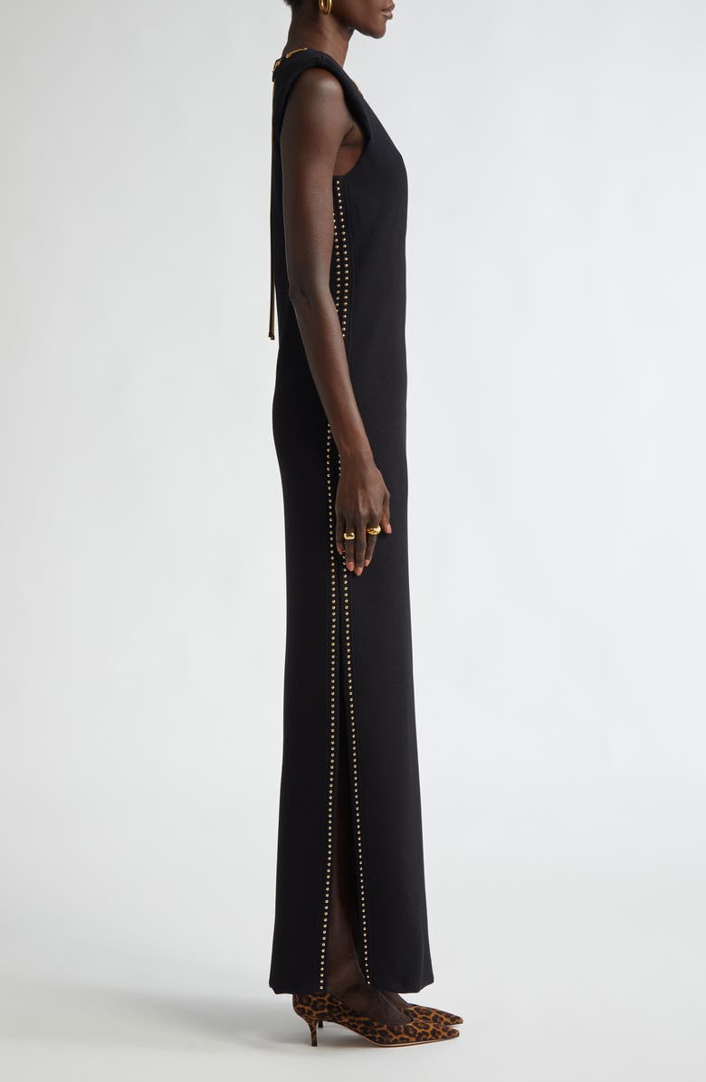 ST. JOHN Chain Embellished Milano Stitch Dress, Alternate, color, 