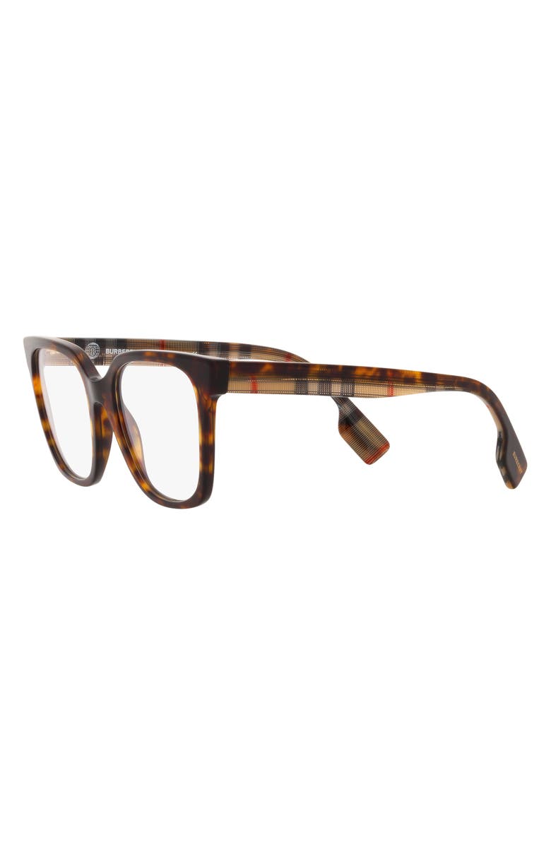 Burberry Evelyn 52mm Square Optical Glasses, Alternate, color, Dark Havana