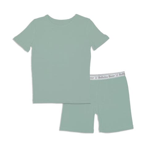 Misty Green Kids 2-Piece Short Sleeve & Shorts Pajama Set